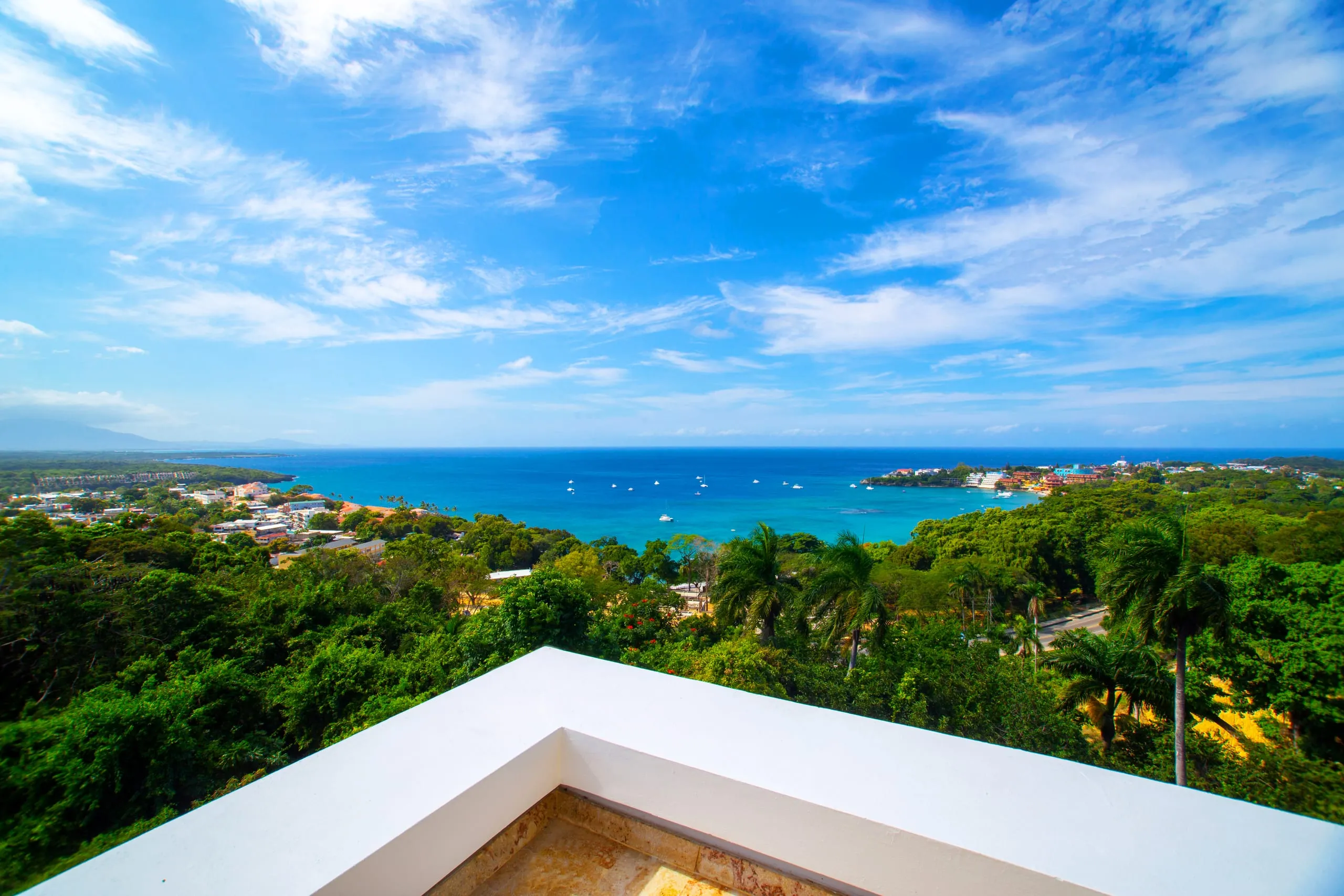 Private balcony with ocean views